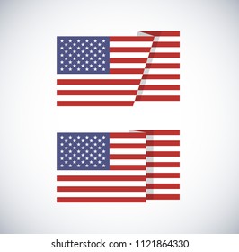 Cool United States flag - vector minimalist style flat icons - USA design!