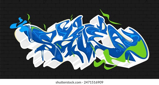 Cool Urban Hip Hop Abstract Word Lets Graffiti Style Font Lettering Vector Illustration Template Art