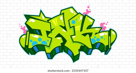 Cool Urban Hip Hop Abstract Word Ink Graffiti Style Font Lettering Vector Illustration Template Art