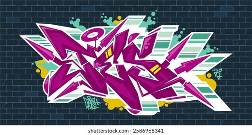 Cool Urban Hip Hop Abstract Word Tes Graffiti Style Font Lettering Vector Illustration Template Art