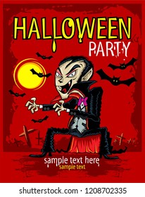 cool vampire cartoon vector or halloween themed
