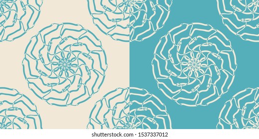 Cool vector abstract cookie seamless illustrations set, isolated. Decorative object for textile design, pillow, cafe interior, cookware, sweets wrapping. All layers separated for better editing.