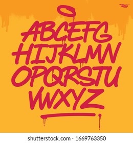 Cool Vector Alphabet in Graffiti Style