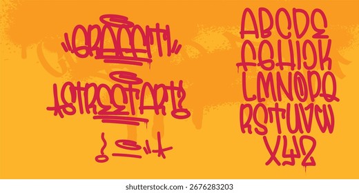 Cool Vector Alphabet in Graffiti Style Marker Style