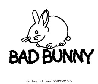 Cool vector art of Bad Bunny, the famous rapper symbol, with a unique and stylish design. Perfect for fans of his music