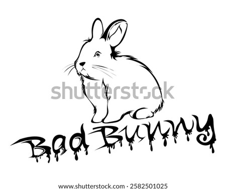 Cool vector art of Bad Bunny, the famous rapper symbol, with a unique and stylish design. Perfect for fans of his music