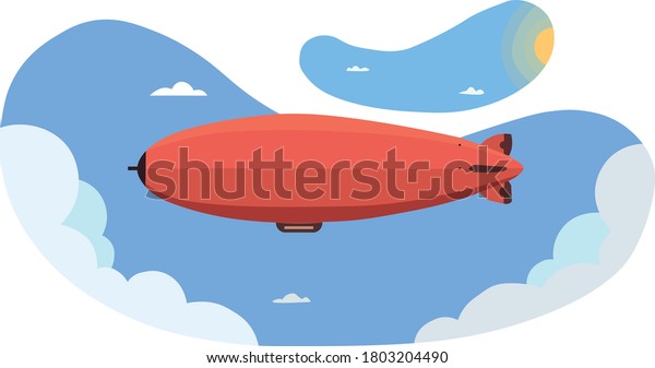 Download Cool Vector Blimp Plane Flying Blue Stock Vector Royalty Free 1803204490
