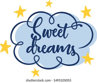 Cool vector calligraphy illustration for pajama decoration.