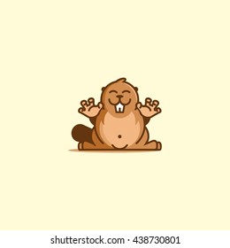 Cool vector character beaver