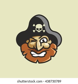 Cool vector character pirate in the hat