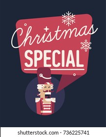 Cool vector 'Christmas Special' concept with nutcracker and text container with title