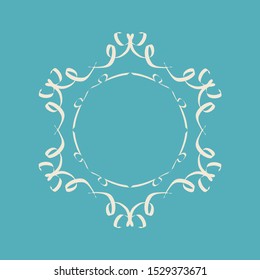 Cool vector circle frame isolated. For greeting-card, vintage photo book, presentation. Place for text or pic.