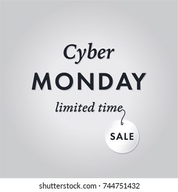 Cool vector Cyber Monday banner, promotional flyer or sale campaign poster template with abstract levitating price tags