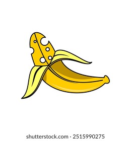 Cool vector depicting banana and cheese in one cool image