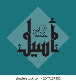 A cool vector design for the name of girl "Assel" in Kufi style.