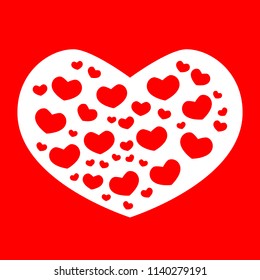 Cool Vector heart consisting of small hearts