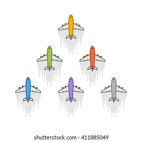 Cool vector icon aircraft. Symbol travel and journey. Vector aircraft on a white background.