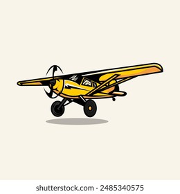 cool vector illustration of an airplane in vintage style