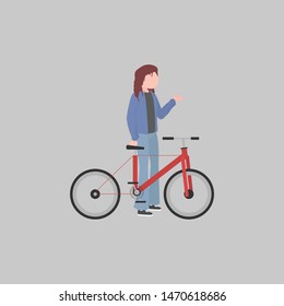 Cool vector illustration of man riding on the bike