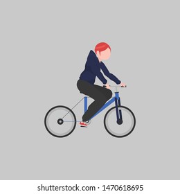 Cool vector illustration of man riding on the bike