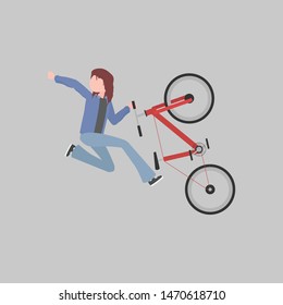 Cool vector illustration of man riding on the bike