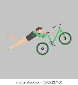 Cool vector illustration of man riding on the bike