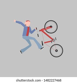 Cool vector illustration of man riding on the bike