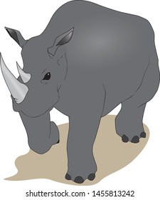 Cool vector illustration of a rhino charging