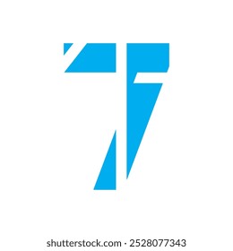 logotipo cool vetor número sete