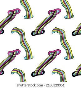 Cool Vector pattern with abstract figures on a neon white background, acid trip, psychedelic artwork, Trendy Rave graphics.