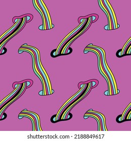 Cool Vector pattern with abstract figures on a neon purple background, acid trip, psychedelic artwork, Trendy Rave graphics.