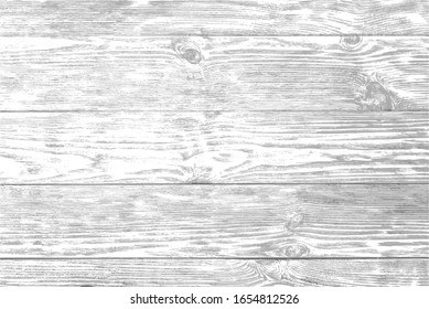 Cool Vector Pine Grain Wood Panel Texture For Backgrounds Or Design. Rustic Grayscale Wooden Wallpaper. White Washed Wood. Table Top View. Vector EPS10.