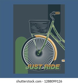 Cool vector poster or banner template on city bike hire rental tours for tourists and city visitors. Travel and tourism concept background