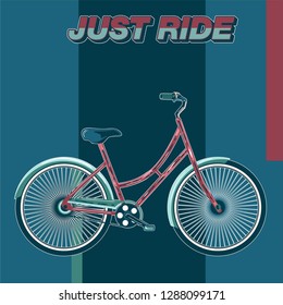 Cool vector poster or banner template on city bike hire rental tours for tourists and city visitors. Travel and tourism concept background