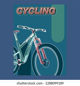 Cool vector poster or banner template on city bike hire rental tours for tourists and city visitors. Travel and tourism concept background