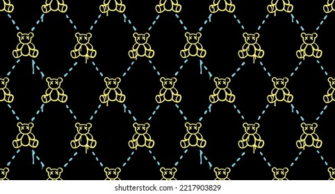 Cool vector seamless teddy bear pattern. Editable and ready to use
