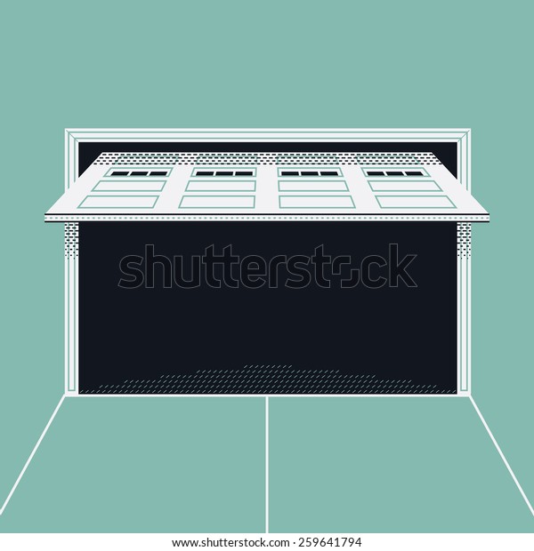 Cool Vector Single Panel Retractable Garage Stock Vector Royalty