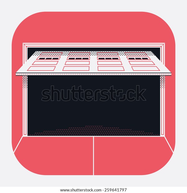 Cool Vector Single Panel Retractable Garage Stock Vector Royalty