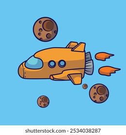 Cool vector spaceship illustration mascot