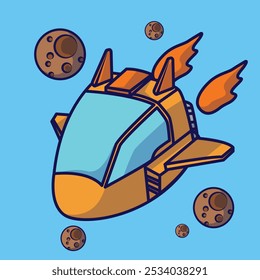 Cool vector spaceship illustration mascot