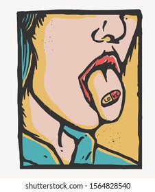 Cool vector t-shirt design illustration, print ready, editable Eps10
