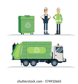 Cool Vector Urban Sanitary Vehicle Garbage Stock Vector (Royalty Free ...