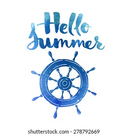 Cool vector watercolor poster with motivational lettering