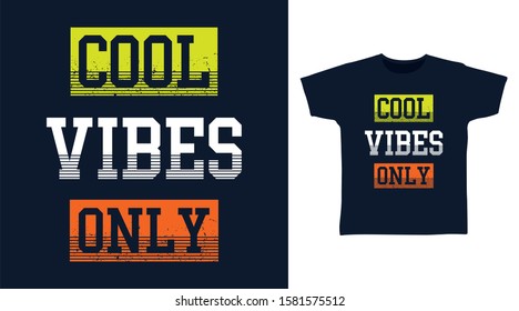 Cool Vibes Only Kids T-shirt Stylish Design Typography On Navy Background, Good For Poster, Print And Other Uses.