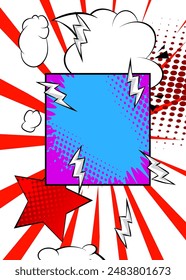 Cool vintage abstract cartoon backdrop, comic book background. Retro vector comics pop art design.