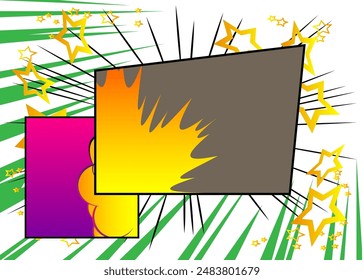 Cool vintage abstract cartoon backdrop, comic book background. Retro vector comics pop art design.