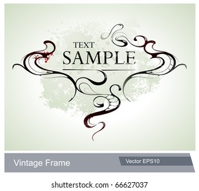 Cool vintage frame. Pattern on dirty background. Vector EPS 10 illustration.
