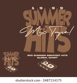 cool vintage summer slogan design with natural colors