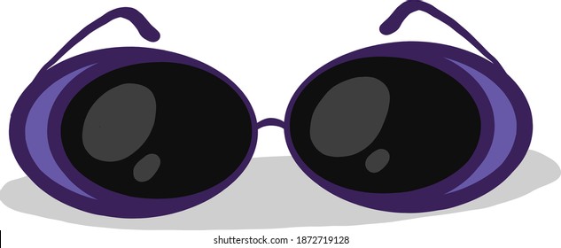 Gafas de sol violeta fría, ilustración, vector sobre fondo blanco.