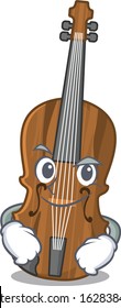 Cool violin mascot character with Smirking face